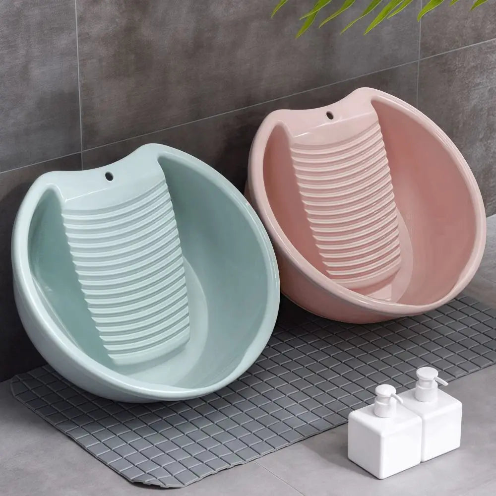 2IN1 Washboard Basin Plastic Non-Slip Underwear Cleaning Basin Convenient Lightweight Laundry Tub For Hand Washing Clothes