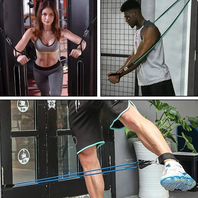 Resistance Bands with Handles – Full Body Strength Training Home Gym Set for Men & Women