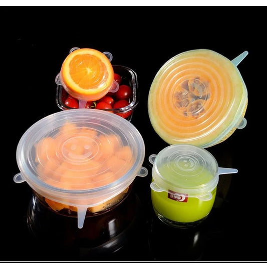 Reusable Silicone Stretch Lids Food Covers Universal Bowl Pots Storage Caps