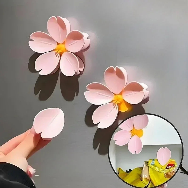 Sakura Magnetic Snack Clip – Flower Fridge Seal Clip Set