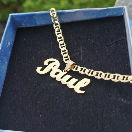 LeeChee Customized Name Letter Necklace | Stainless Steel Handmade Jewelry for Men