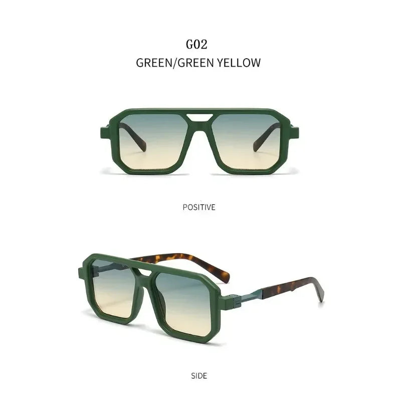2025 Vintage Fashion Sun Protection Sunglasses for Men Square Shades Retro Flair Sunglasses Womens Trendy Shades Gafas De Sol