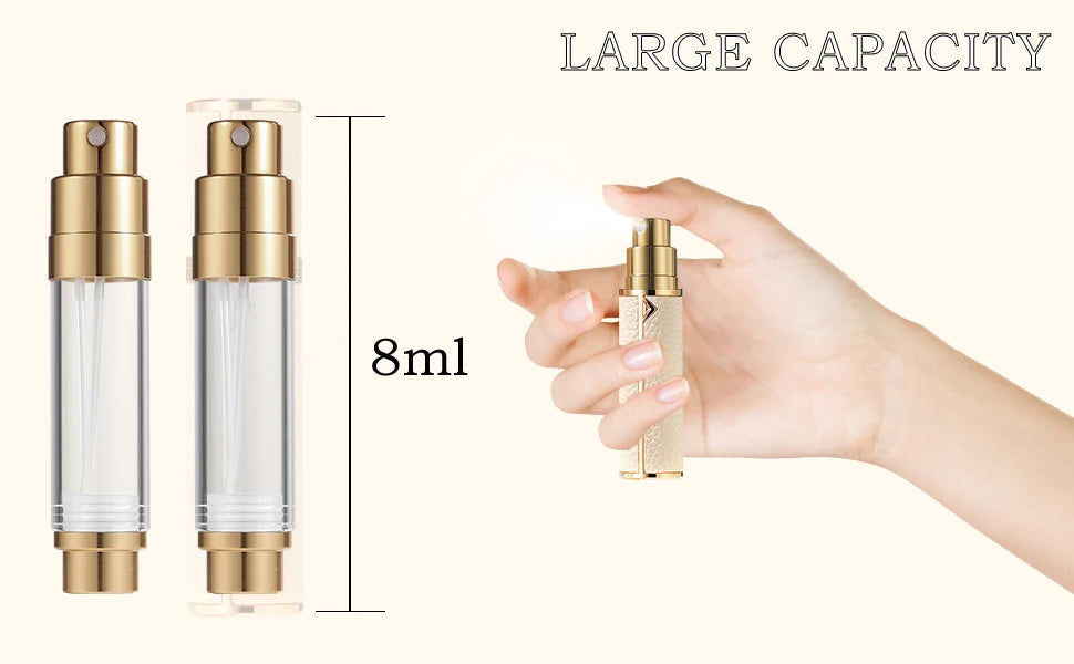 8ml Magnetic Leather Perfume Atomizer – Portable Refillable Travel Cologne Spray Bottle