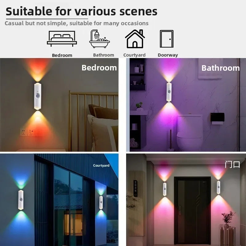 Smart RGB Motion Sensor Wall Light – Rechargeable Magnetic Night Lamp