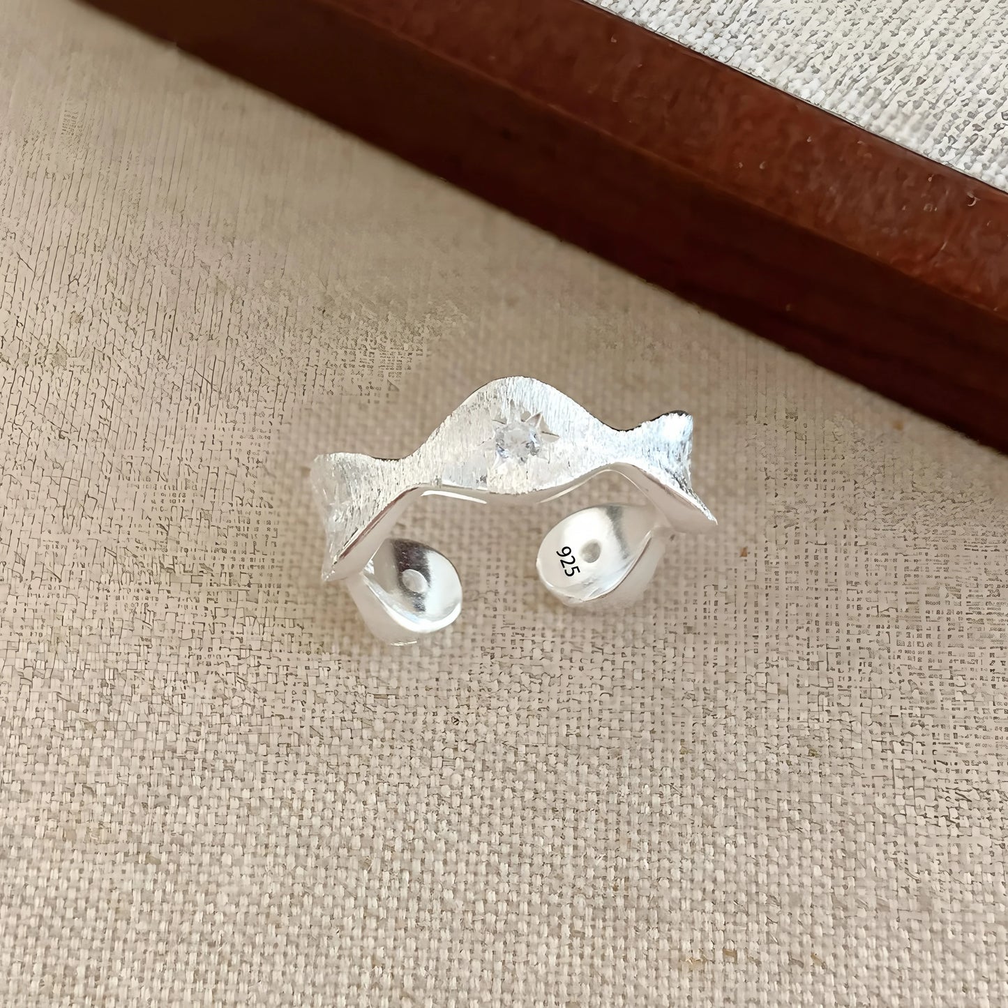925 Sterling Silver Pearl Smile Adjustable Ring