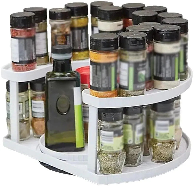 Rotating Spice Rack Organizer – Adjustable Kitchen Storage Spinner