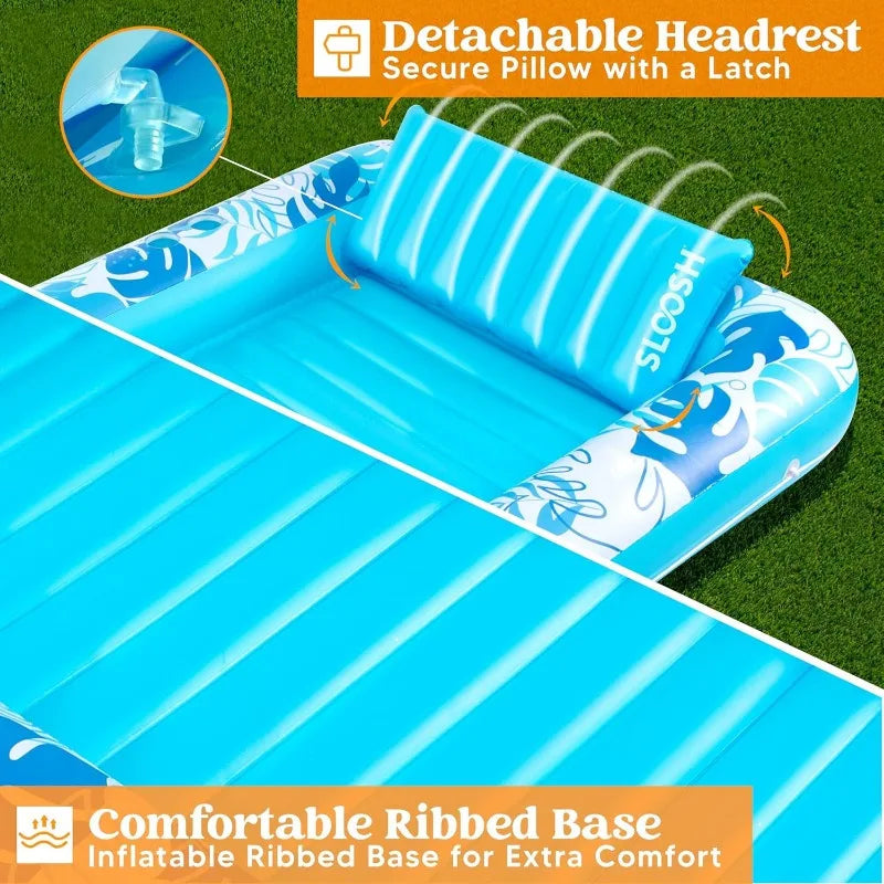 JOYFY 4-in-1 Suntan Tub Raft Floatie - 70" Inflatable Pool Float Lounger