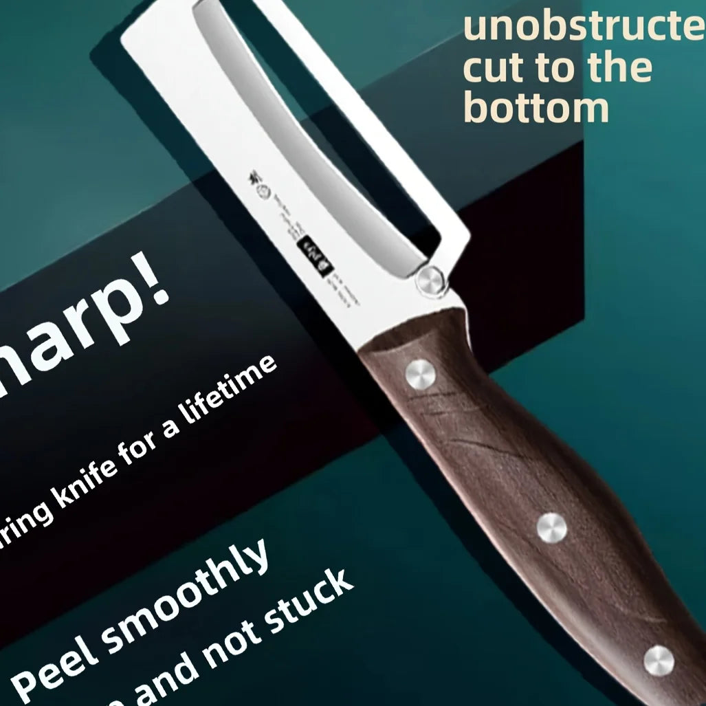 Stainless Steel Peeler with Wooden Handle for Peeling and Slicing Fruits and Vegetables | Durable Cooking Accessories Tools