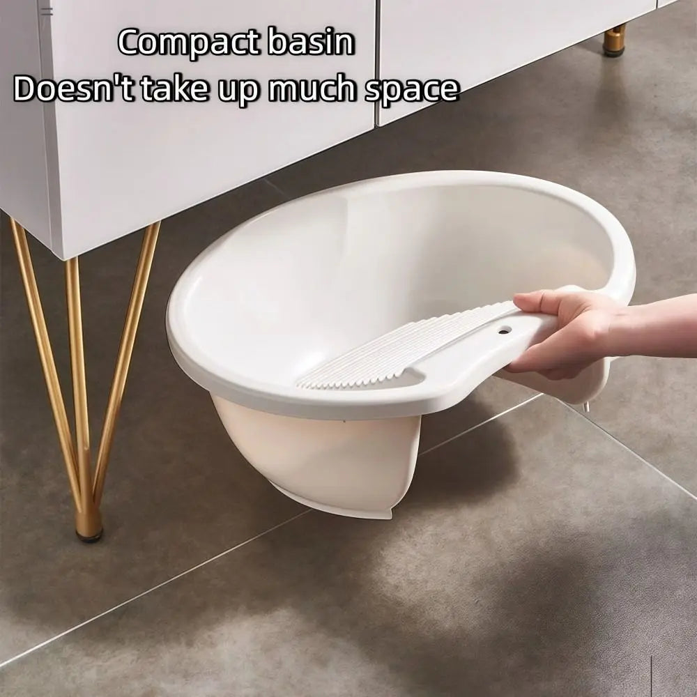 2IN1 Washboard Basin Plastic Non-Slip Underwear Cleaning Basin Convenient Lightweight Laundry Tub For Hand Washing Clothes