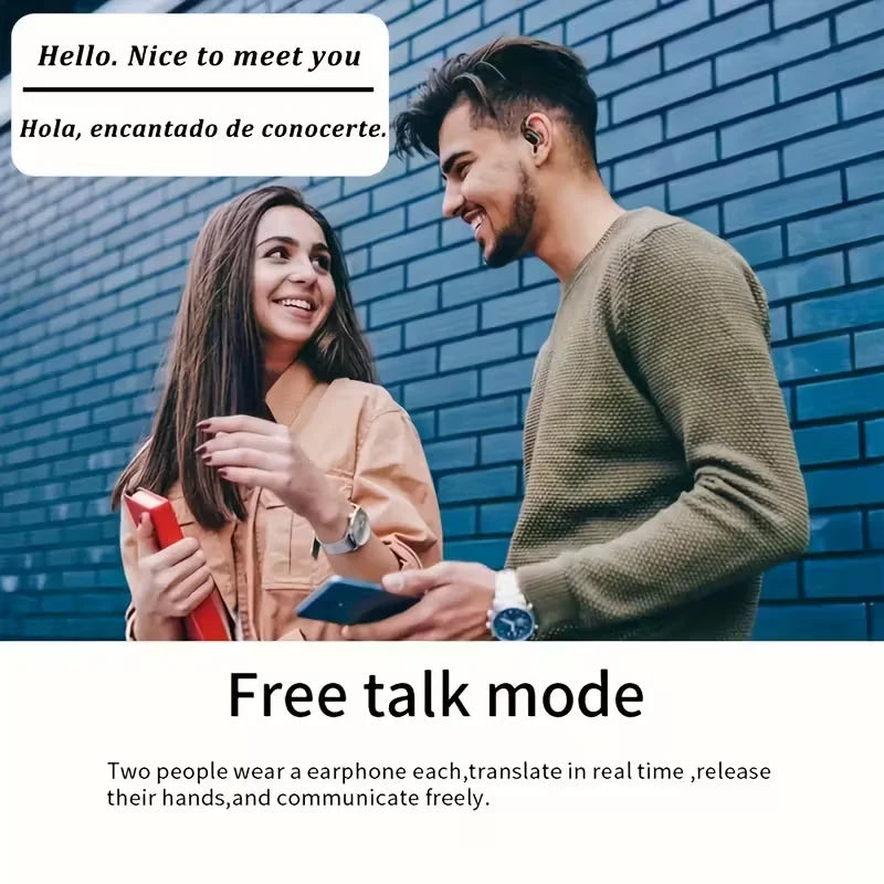 TWS Sports Wireless Bluetooth AI Translator Earbuds – Real-Time Language Translation & Noise Reduction
