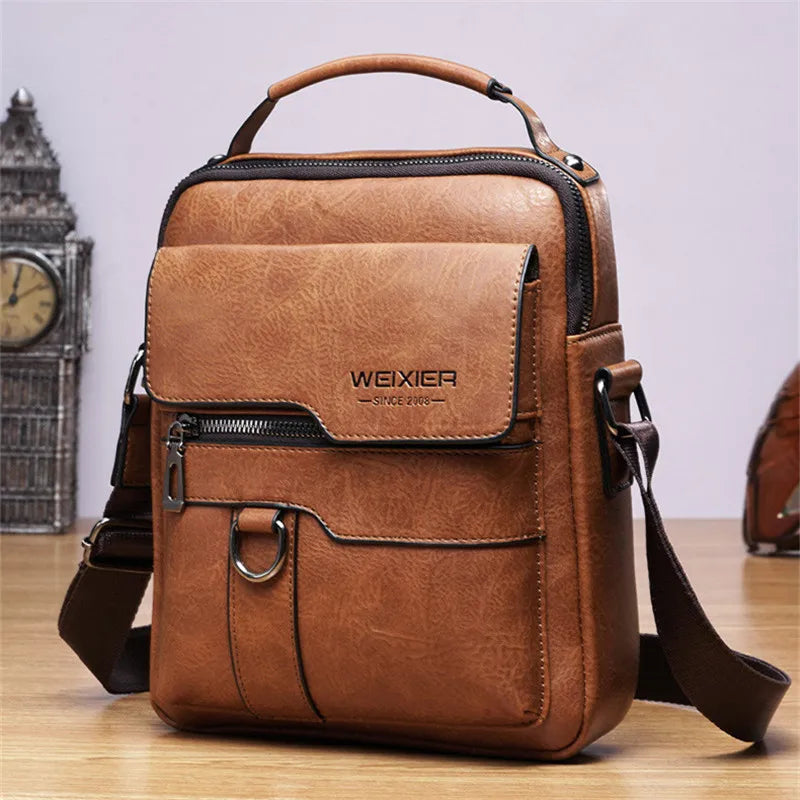 Men's Durable Leather Shoulder Bag High Quality Crossbody Sling Pack for Travel and Fashion