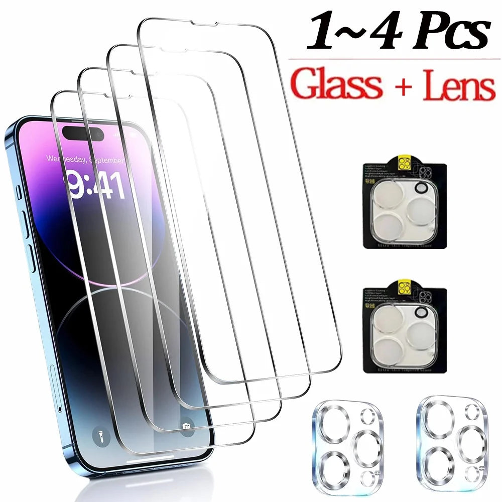 iPhone Tempered Glass Screen & Camera Protector Set