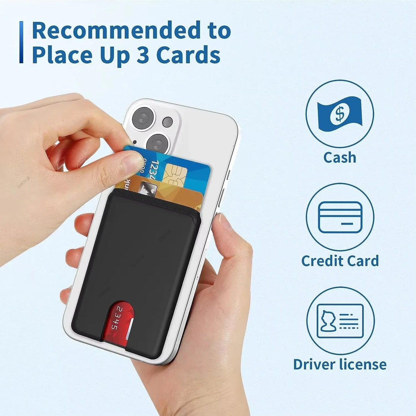 Adhesive Silicone Phone Card Holder Slim Adhesive Wallet For iPhone And Android