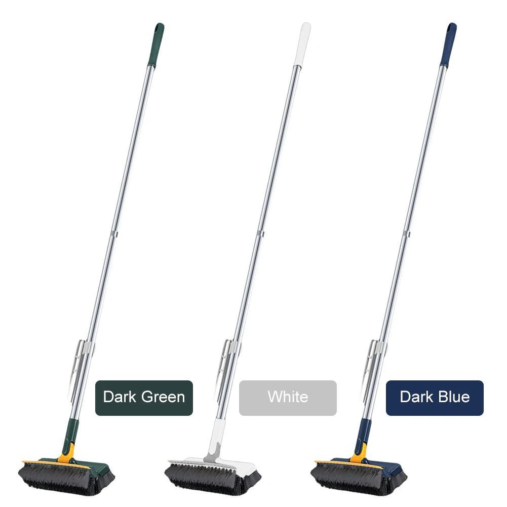 3 in 1 Floor Scrub Brush 180°Rotating Long Handle Stiff Bristle Floor Brush Grout Brush Tile Brush for Cleaning Shower Bathroom