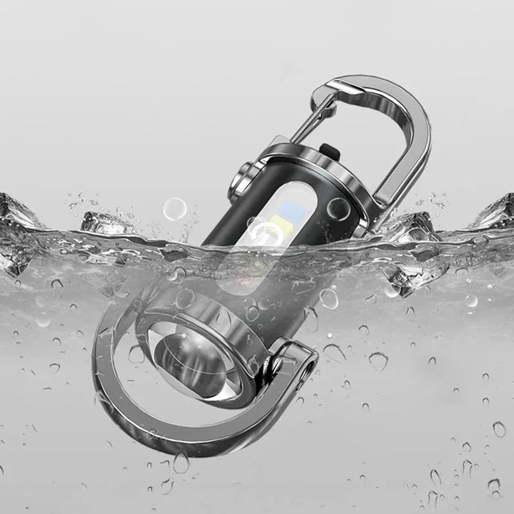 Rechargeable COB LED Keychain Flashlight – Multifunctional Portable Pocket Torch for Camping & Hiking