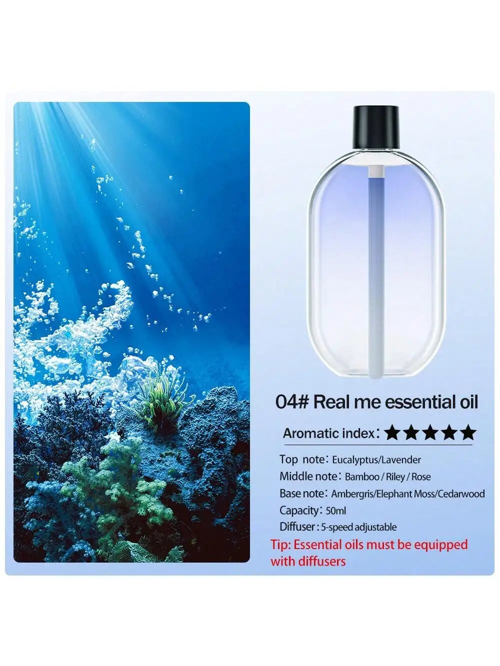 Rechargeable Portable Aromatherapy Diffuser 5 Speed Essential Oil Deodorizer