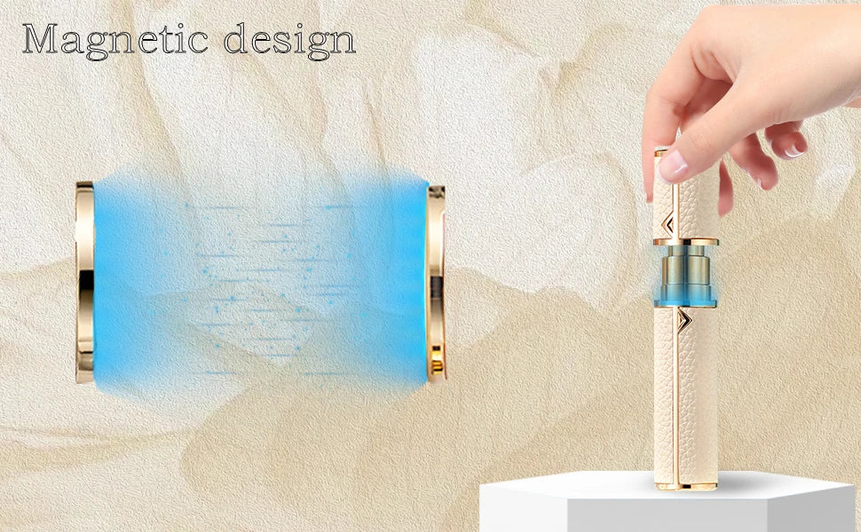 8ml Magnetic Leather Perfume Atomizer – Portable Refillable Travel Cologne Spray Bottle