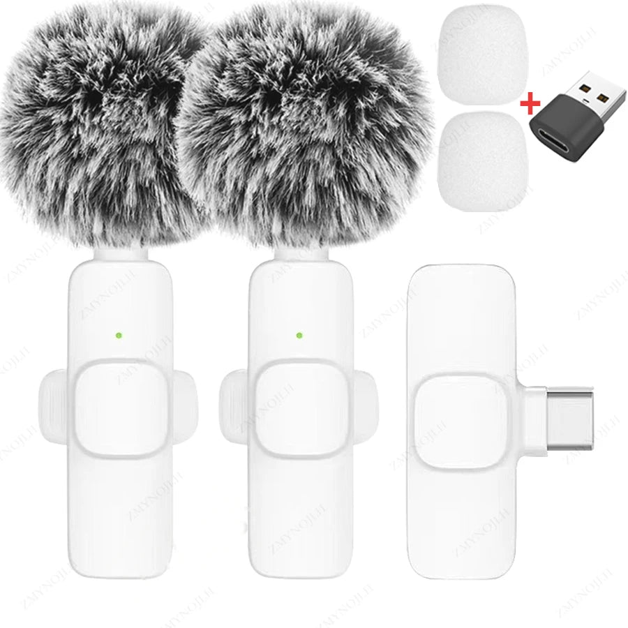 Professional Wireless Lavalier Microphone Mini Portable Mic for iPhone Android and Camera