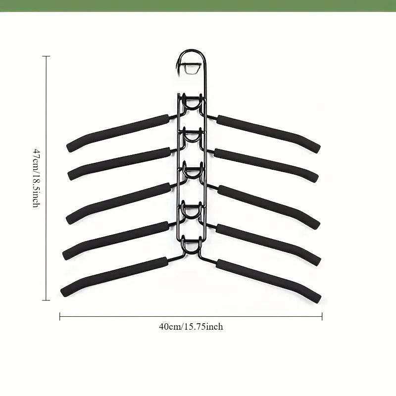 5-Pack 5-in-1 Space Saving Hangers – Heavy Duty Multi-Layer Organizer
