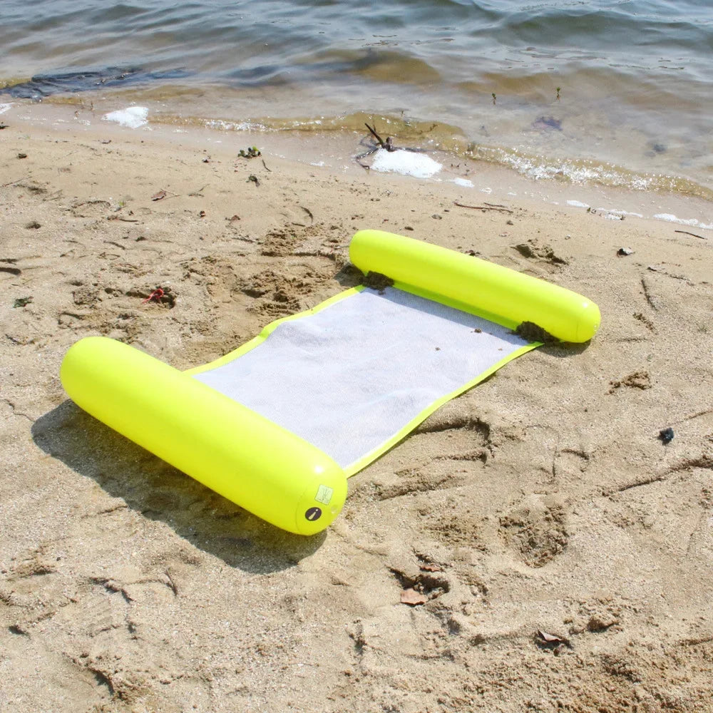 Inflatable Stripe Pool Hammock Lounge Chair | Floating Water Mattress