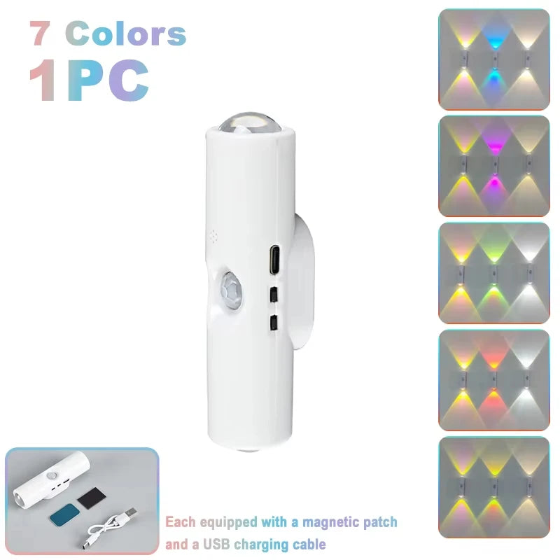 Smart RGB Motion Sensor Wall Light – Rechargeable Magnetic Night Lamp