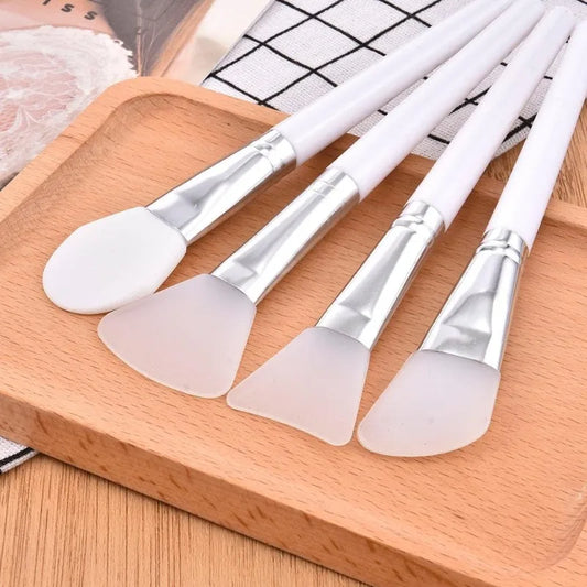 4Pcs Professional Silicone Facial Mask Brush Set Mud Cream Foundation Applicator