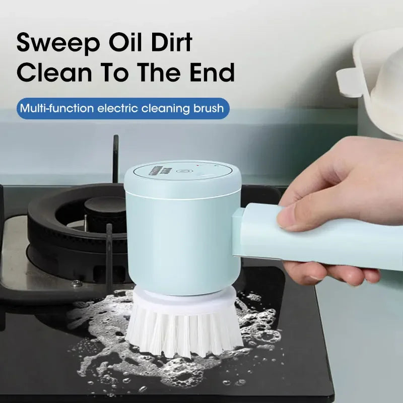 2025 Cordless Electric Spin Scrubber with 5 Brushes,IPX7 Waterproof Rechargeable Bathroom Cleaner for Tile/Shower/Grout Cleaning