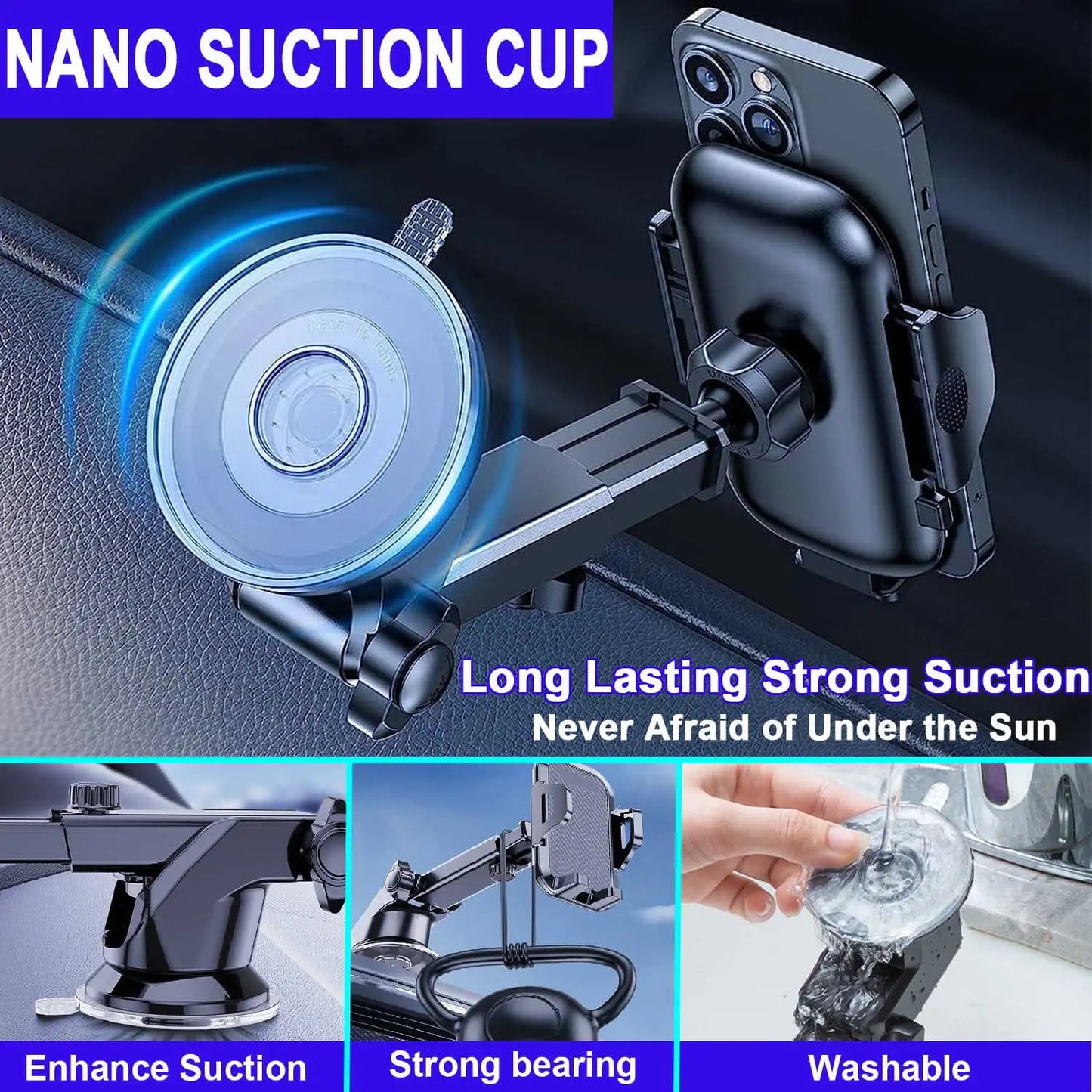 Car Phone Mount with Long Arm – Universal Air Vent Holder