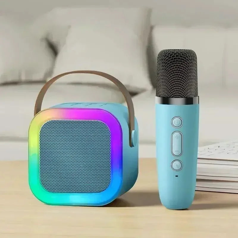 K12 Portable Mini Karaoke Machine Bluetooth Speaker with 1 or 2 Wireless Microphones