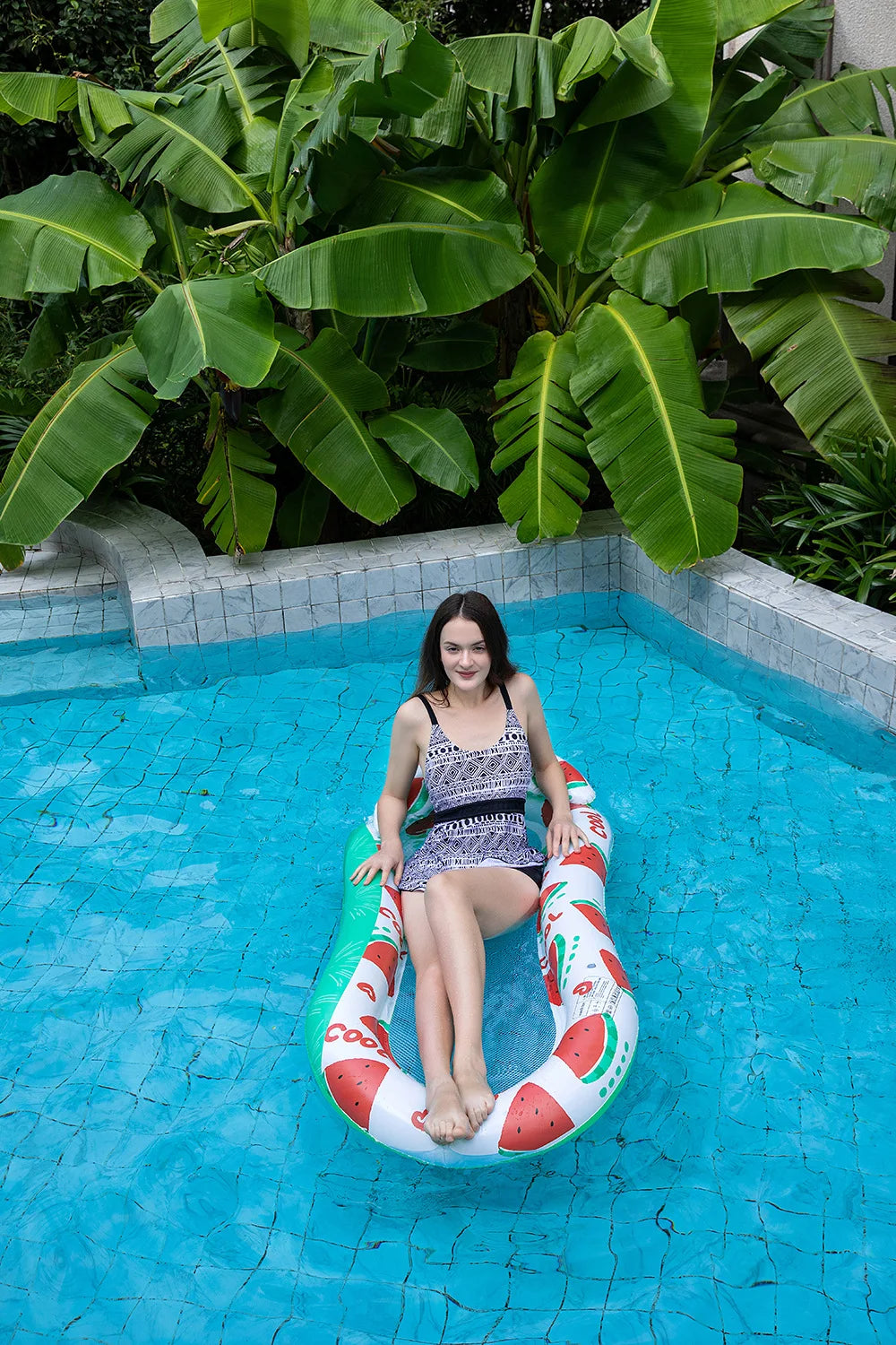 Rooxin Inflatable Water Hammock Floats Bed Swim Ring Tube Swimming Pool Mattresses Sleeping Bed Beach Lounger Chair