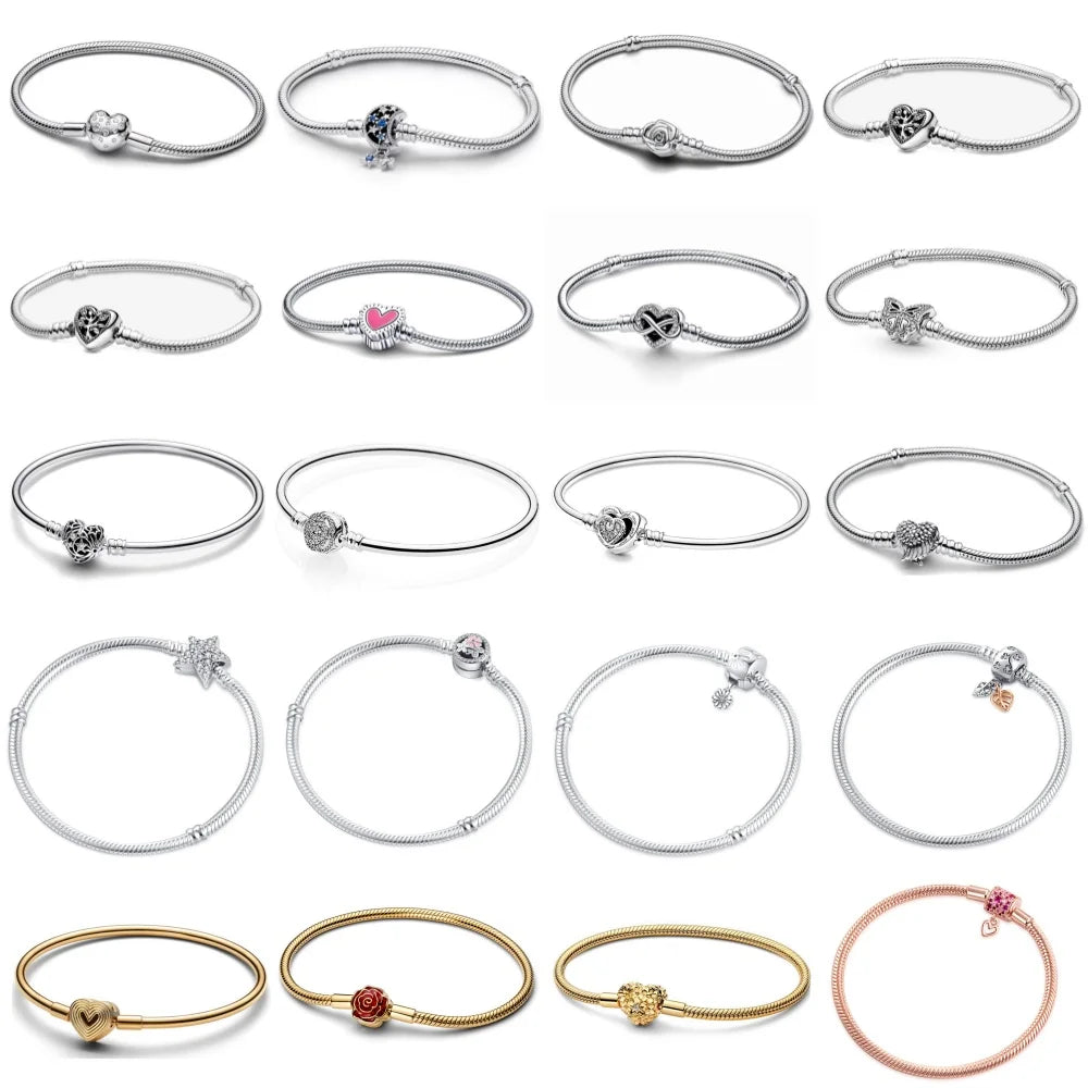 Hot Selling 925 Silver Flower Shaped, Heart Shaped, Butterfly Bracelet, Suitable For European Women's Fashionable Luxury Jewelry