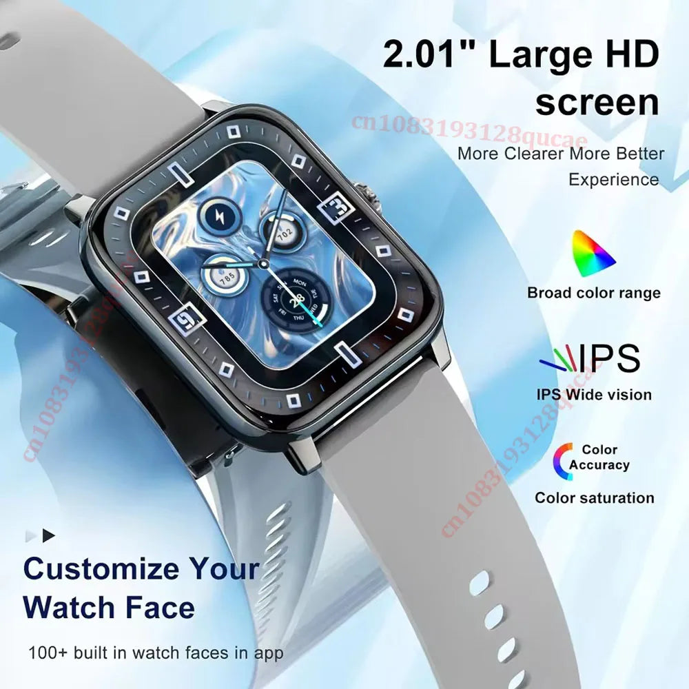 Bluetooth Call Smart Watch 2.01 Inch HD Screen Sports Fitness Tracker Wristband