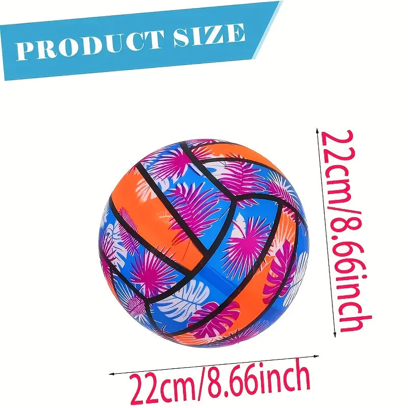 4-Pack Inflatable Tropical Leaf Beach Volleyballs | Summer Pool Toys