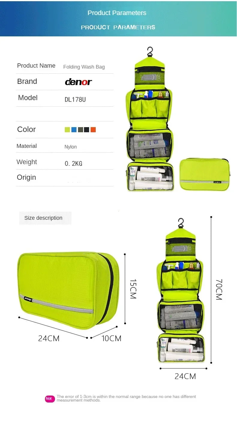 Large Waterproof Hanging Toiletry Bag – Travel Organizer for Men & Women Cosmetic & Bathroom Kit