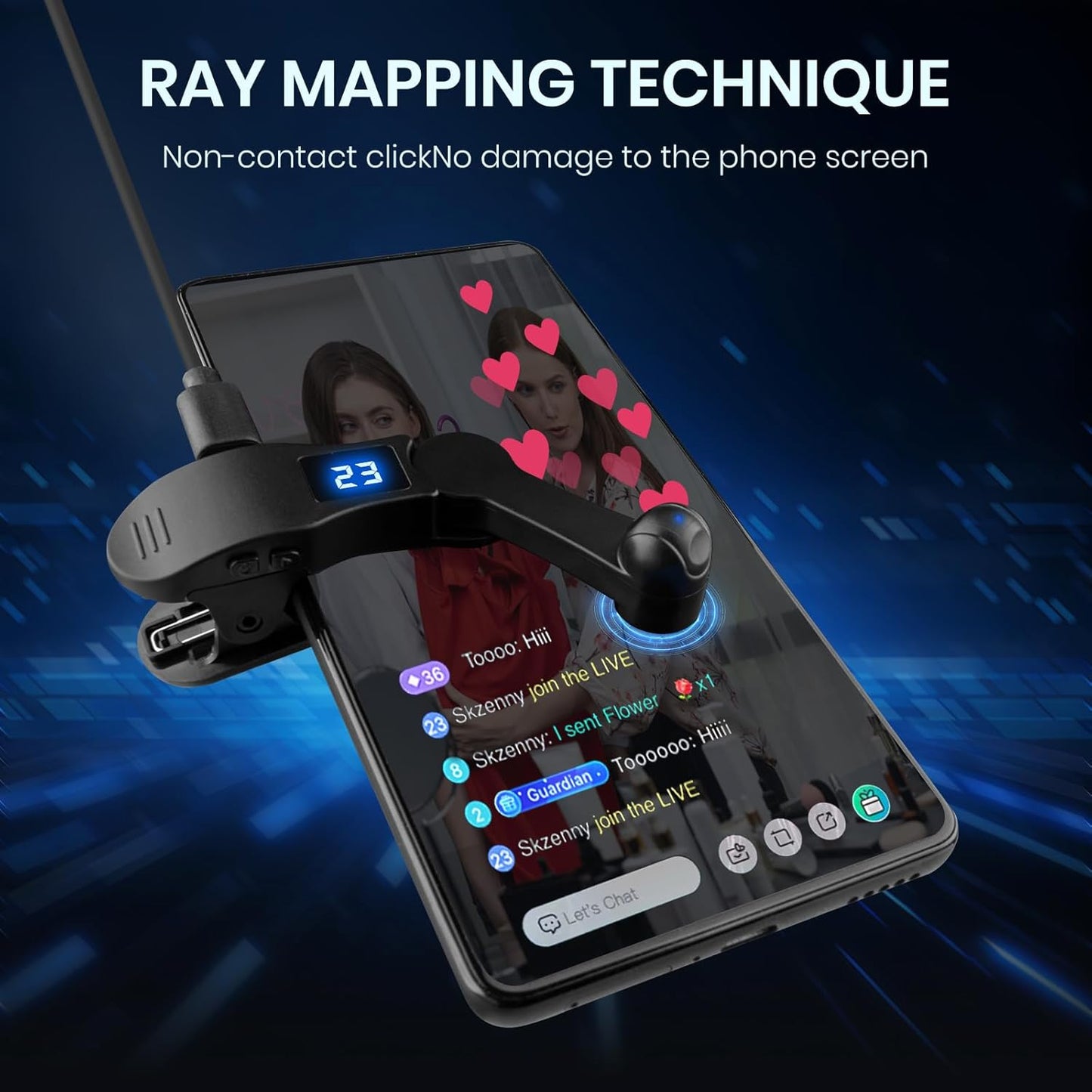 Auto Clicker for Smart Phone, Phone Screen Device Speed Clicker for Iphone Ipad Apps, Fast Click Simulation Finger Continuous Click for Game, Live Broadcasts Likes, Lightning Deal, Reward Task (Black)