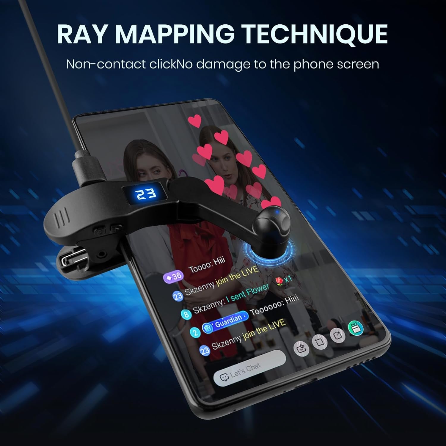 Auto Clicker for Smart Phone, Phone Screen Device Speed Clicker for Iphone Ipad Apps, Fast Click Simulation Finger Continuous Click for Game, Live Broadcasts Likes, Lightning Deal, Reward Task (Black)