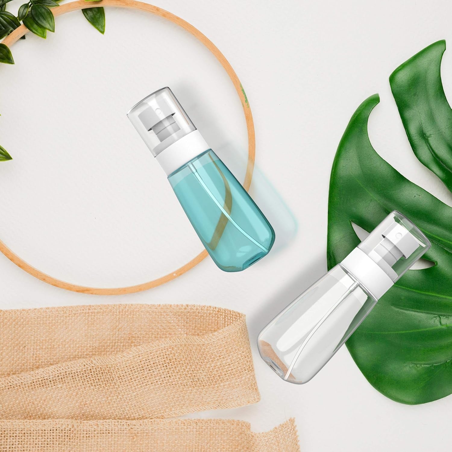 Pack 2 Small Spray Bottle Travel Size 2Oz/60Ml - Fine Mist Mini Empty Spray Bottles - Leak Proof - for Toners, Face & Hair Mist