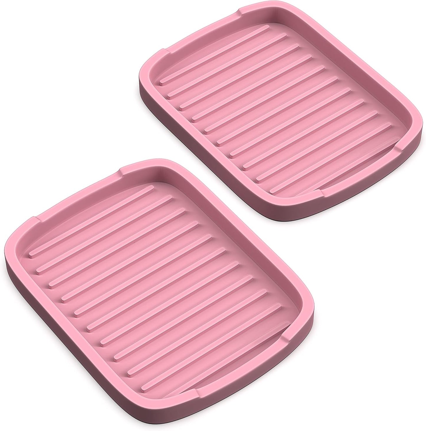 ZAPPOWARE Silicone Sponge Holder -Soap Tray - 5.9" X 4.33" Set -2Pcs (Black)