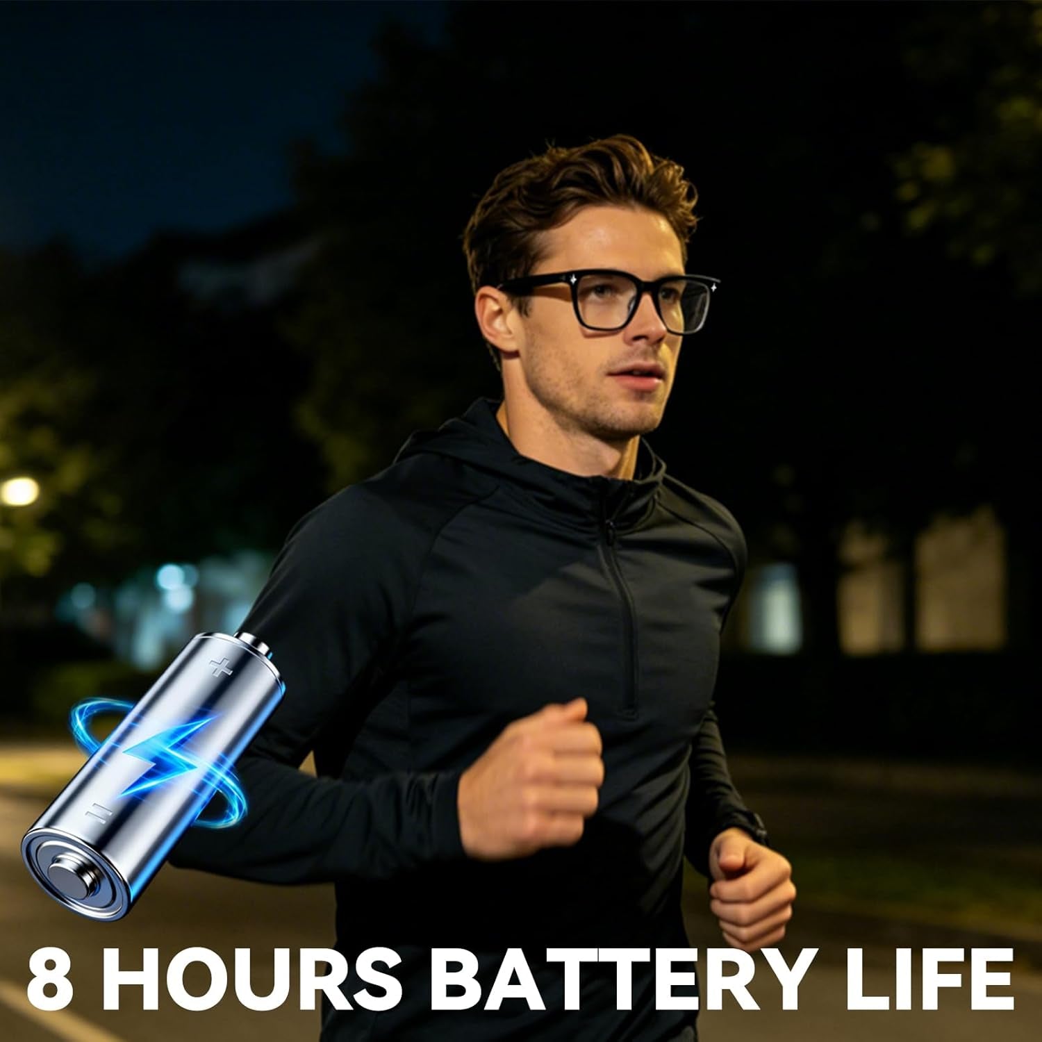 Smart Bluetooth Glasses for Men Women, Ai Smart Glasses with Open-Ear Audio, Voice Control, Real-Time Translation, Hands-Free Calls, Bluetooth Sunglasses for Daily Use, Travel