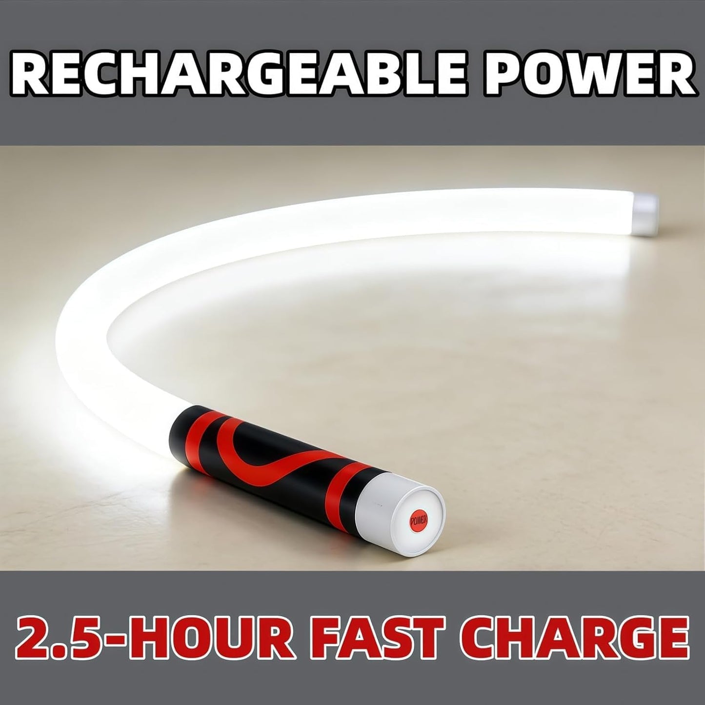 Flexible LED Light Stick, 27" Rechargeable Bendable LED Flashlight Stick with 3 Brightness Modes, High Lumen Work Light for Car Repairs, Mechanical Inspection in Tight Spaces