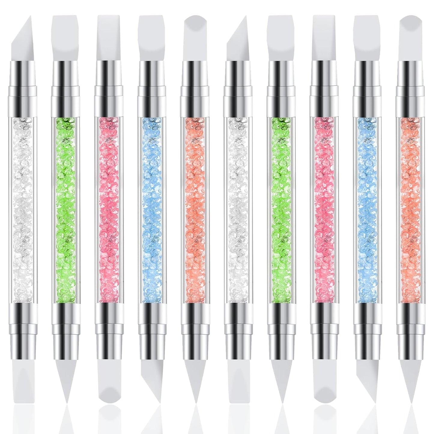 5 Pcs Nail Art Sculpture Pen Dual Tipped Silicone Nail Tools Nail Art Acrylic Pen Silicone Brushes for Resin Nail Art Tools for Design Nail Foil Carving Drawing Effect Shaping Drawing