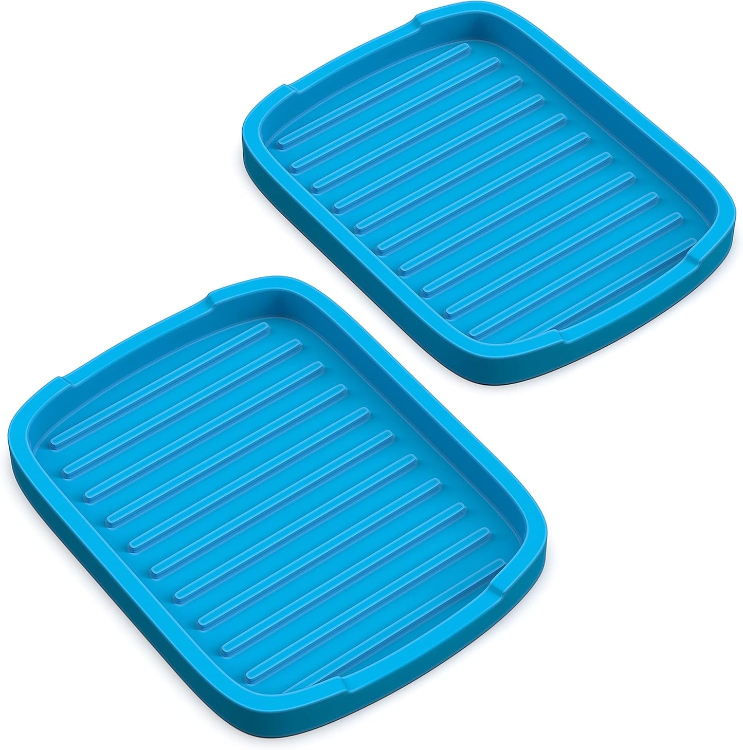 ZAPPOWARE Silicone Sponge Holder -Soap Tray - 5.9" X 4.33" Set -2Pcs (Black)