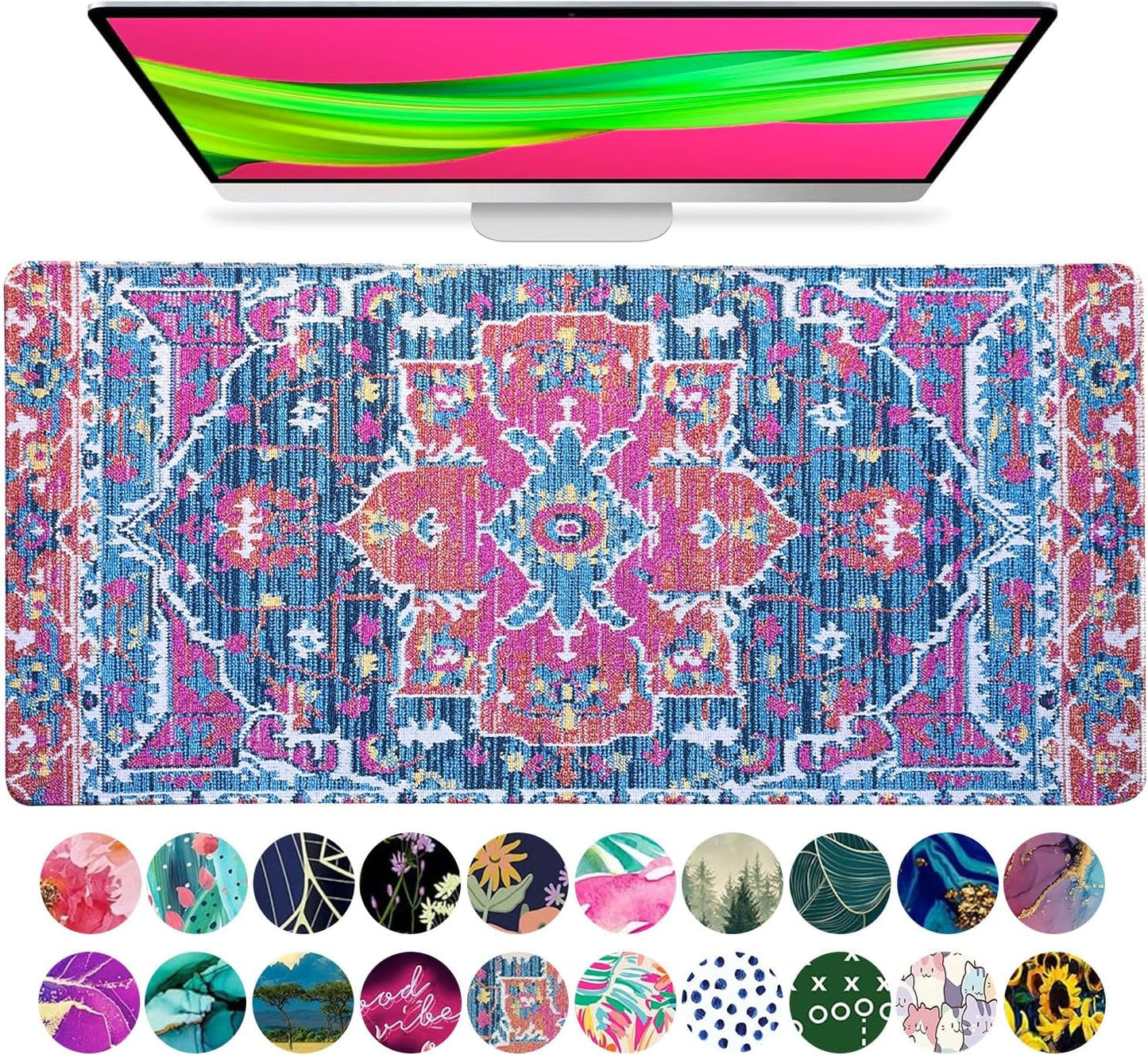 Large Mouse Pad Desk Mat 15" X 30" – Extended Floral Desk Protector for Keyboard & Mouse – Non-Slip Waterproof Cute Office Pad Aesthetic Workstation Mat