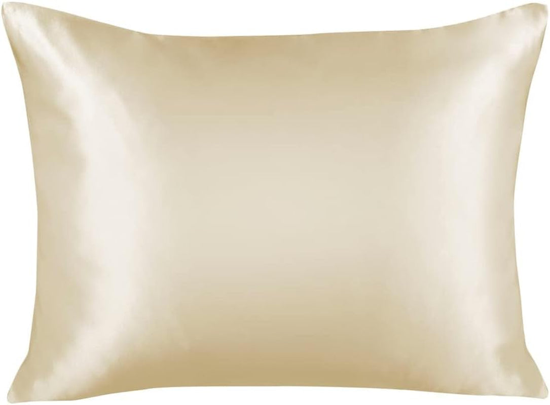 Satin Pillowcase with Zipper, for Hair and Skin Care, Feels Soft and Cool like a Silk Pillowcase, Satin Pillow Cases 2 Pack, Slik Pillow Cover, Baby Blue - Standard Size, Set of 2