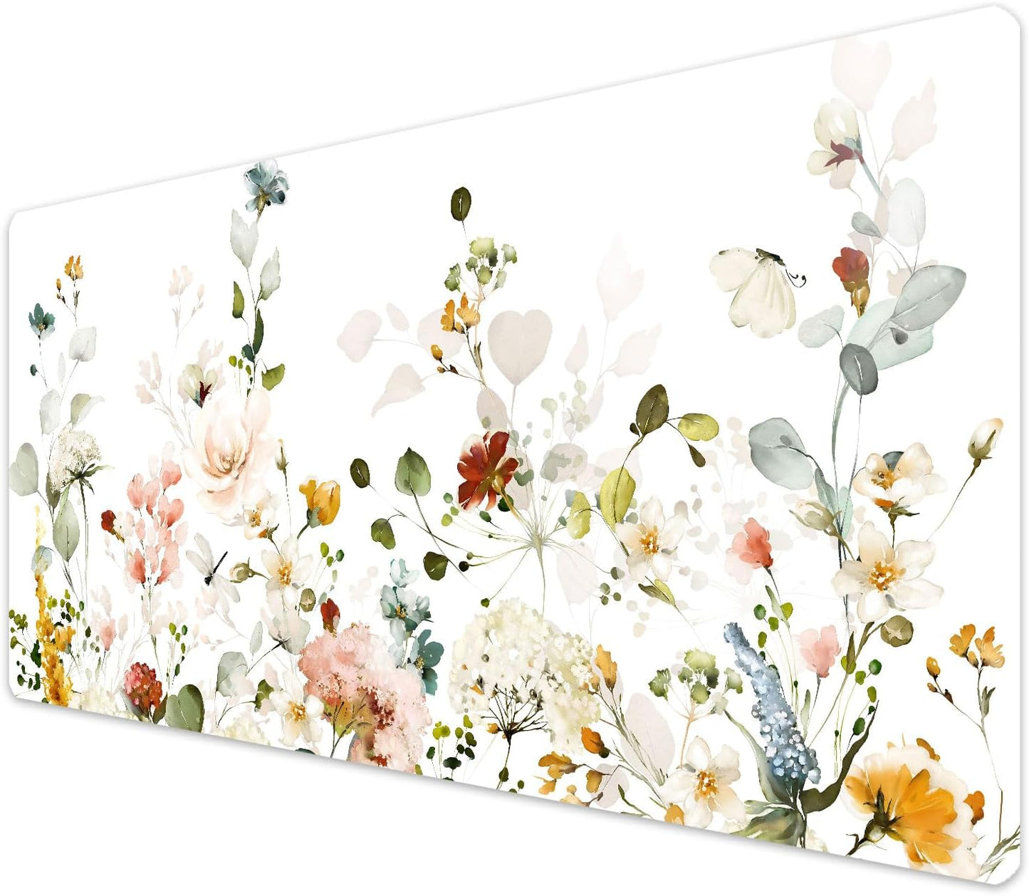 Large Mouse Pad Desk Mat 15" X 30" – Extended Floral Desk Protector for Keyboard & Mouse – Non-Slip Waterproof Cute Office Pad Aesthetic Workstation Mat