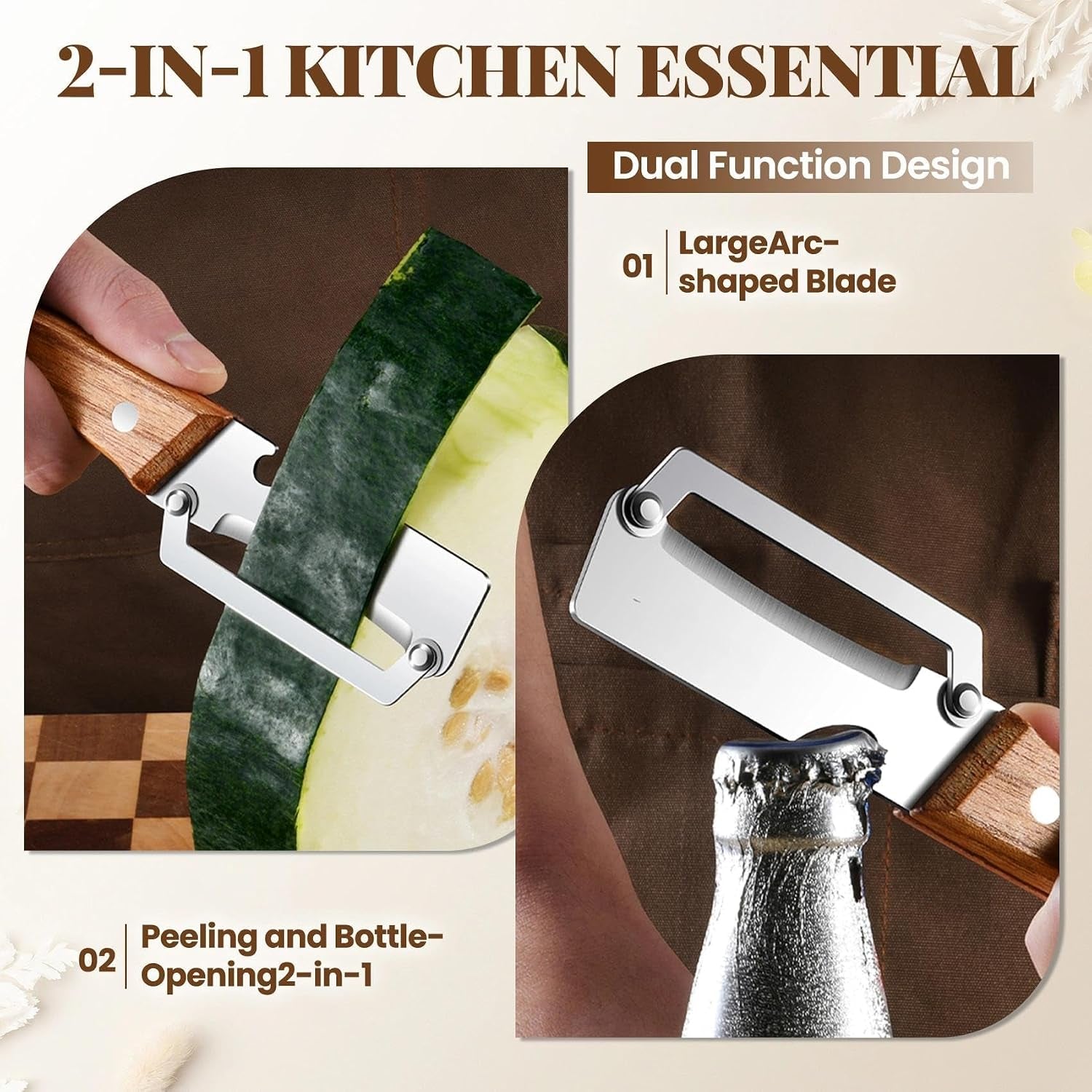 Vegetable Peeler for Kitchen – Potato Peeler, Fruit Peeler, Stainless Steel Blade, Ergonomic Non-Slip Handle, Multi-Functional with Bottle Opener