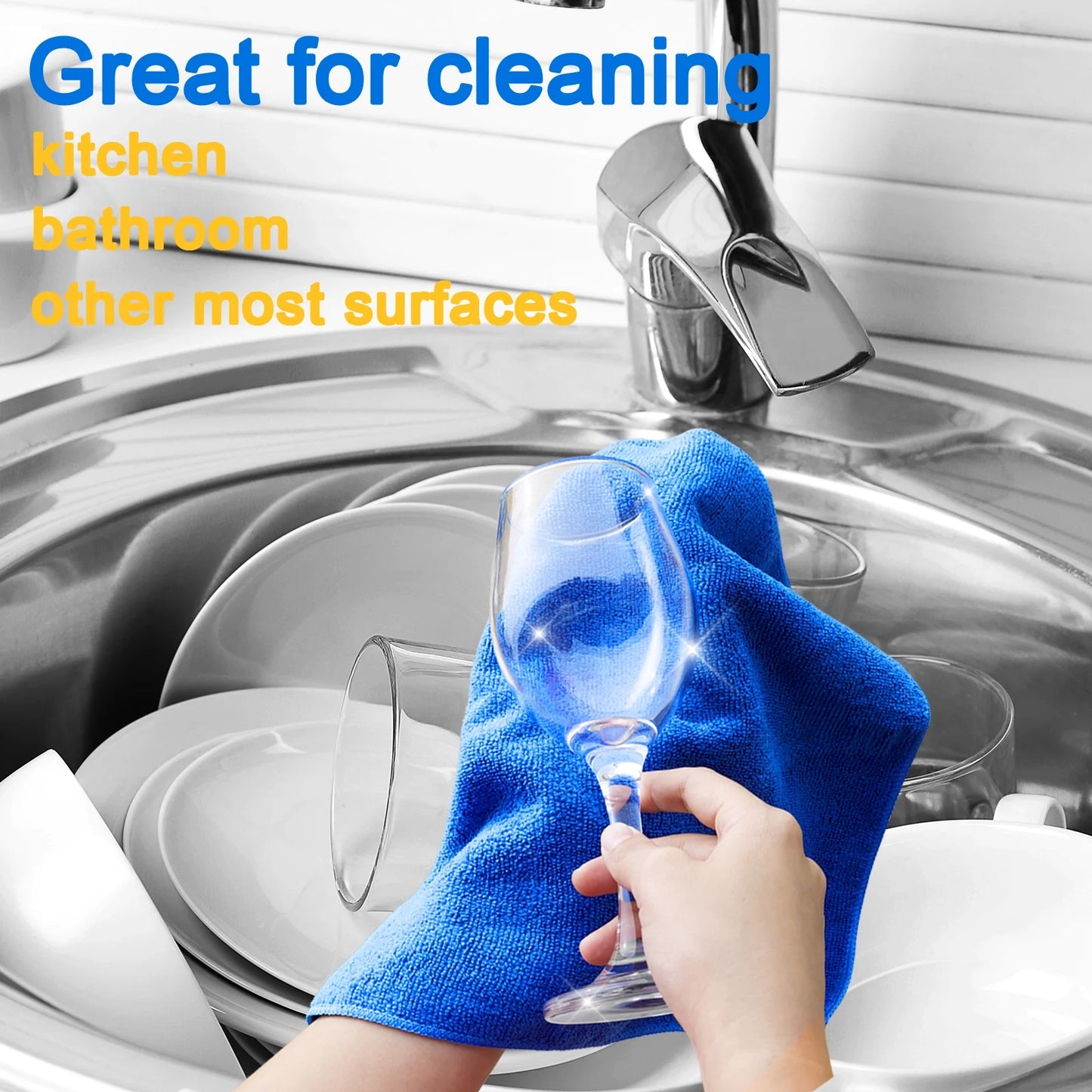 12Pcs Premium Microfiber Cleaning Cloth for Household Cleaning, 12" X 12"