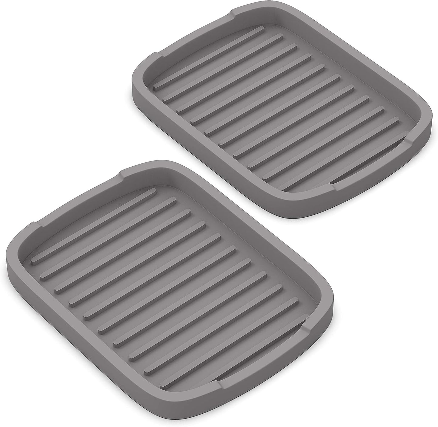 ZAPPOWARE Silicone Sponge Holder -Soap Tray - 5.9" X 4.33" Set -2Pcs (Black)