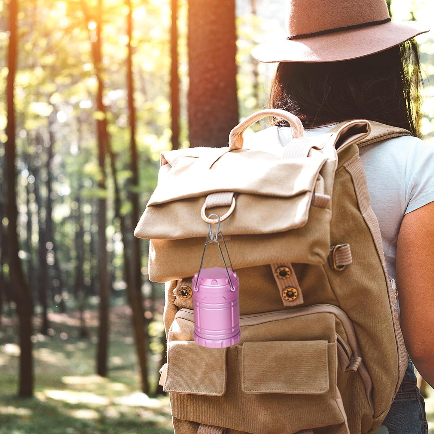 LED Pink and Green Camping Lantern, Essential Emergency Lights for Power Outages, Hiking, Hurricane