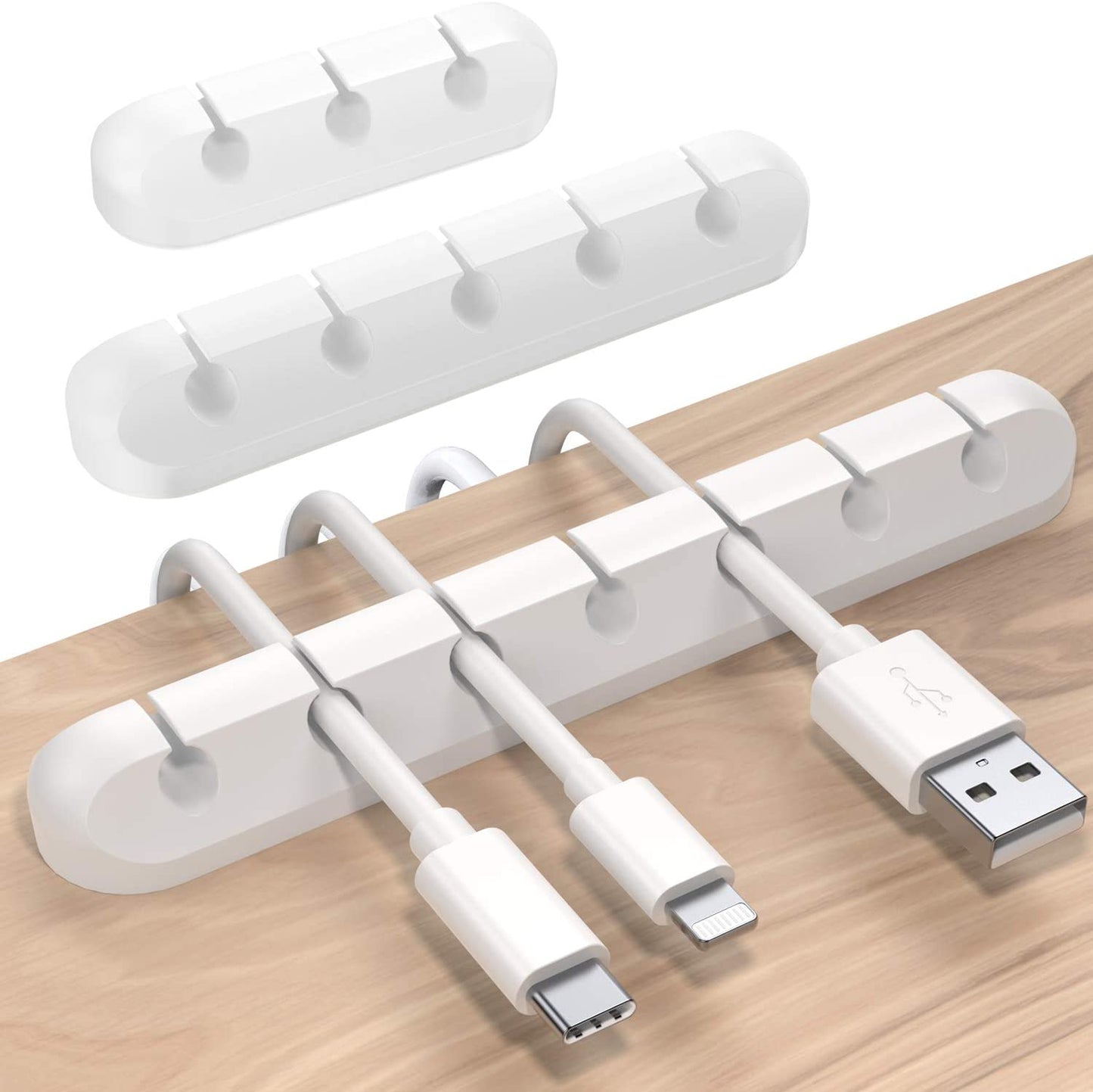 Cable Holder Clips, 3-Pack Cable Management Cord Organizer Clips Silicone Self Adhesive for Desktop USB Charging Cable Nightstand Power Cord Mouse Cable Wire PC Office Home